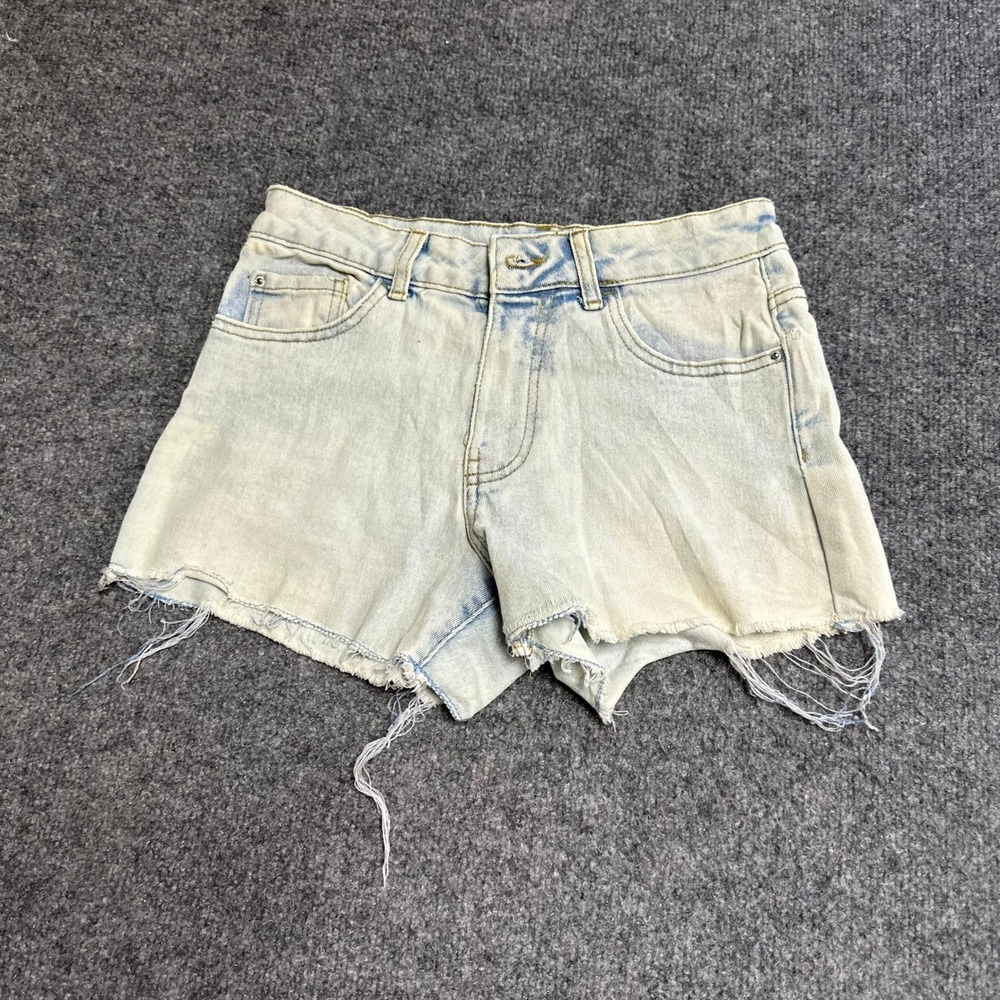 Denim Co Shorts Womens Size 4 Light Wash Cut Off Frayed Hem High Waist Denim